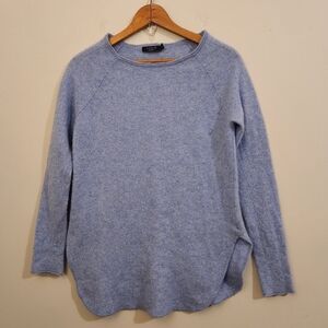 Lusso 100% Cashmere Blue Chambray Sweater, Size Medium - Excellent Condition!